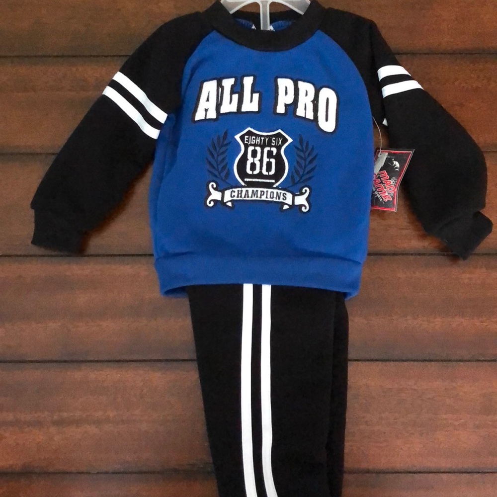 Destash Baby Boy Footie and Sweat Outfit